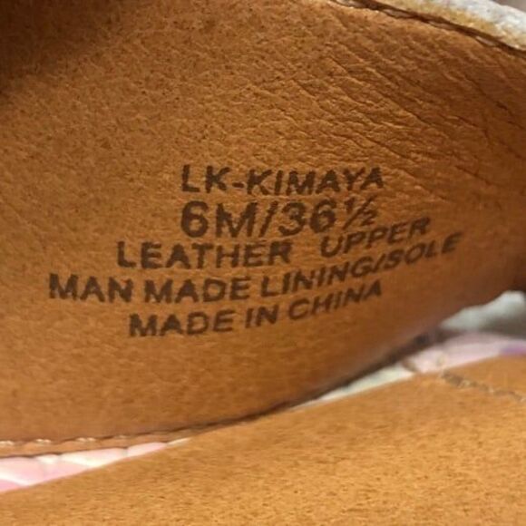 Lucky Brand Sandals Size 6M Flats with Ankle Strap Buckle Close White Floral - Picture 8 of 8